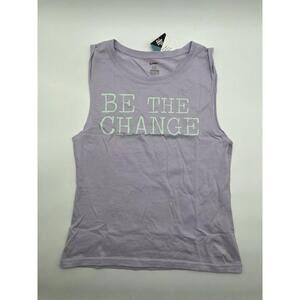 Soffe Womens Tank Top Small Lavender Be The Change Graphic Sleeveless